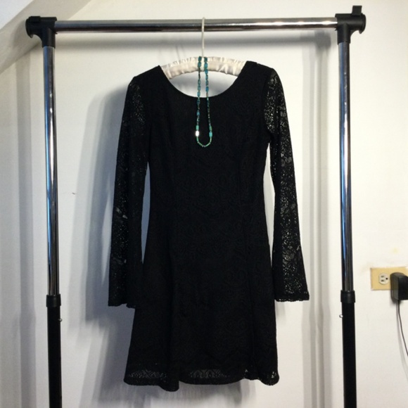 Xhilaration Black Lace  Overlay Dress EUC - Picture 3 of 13